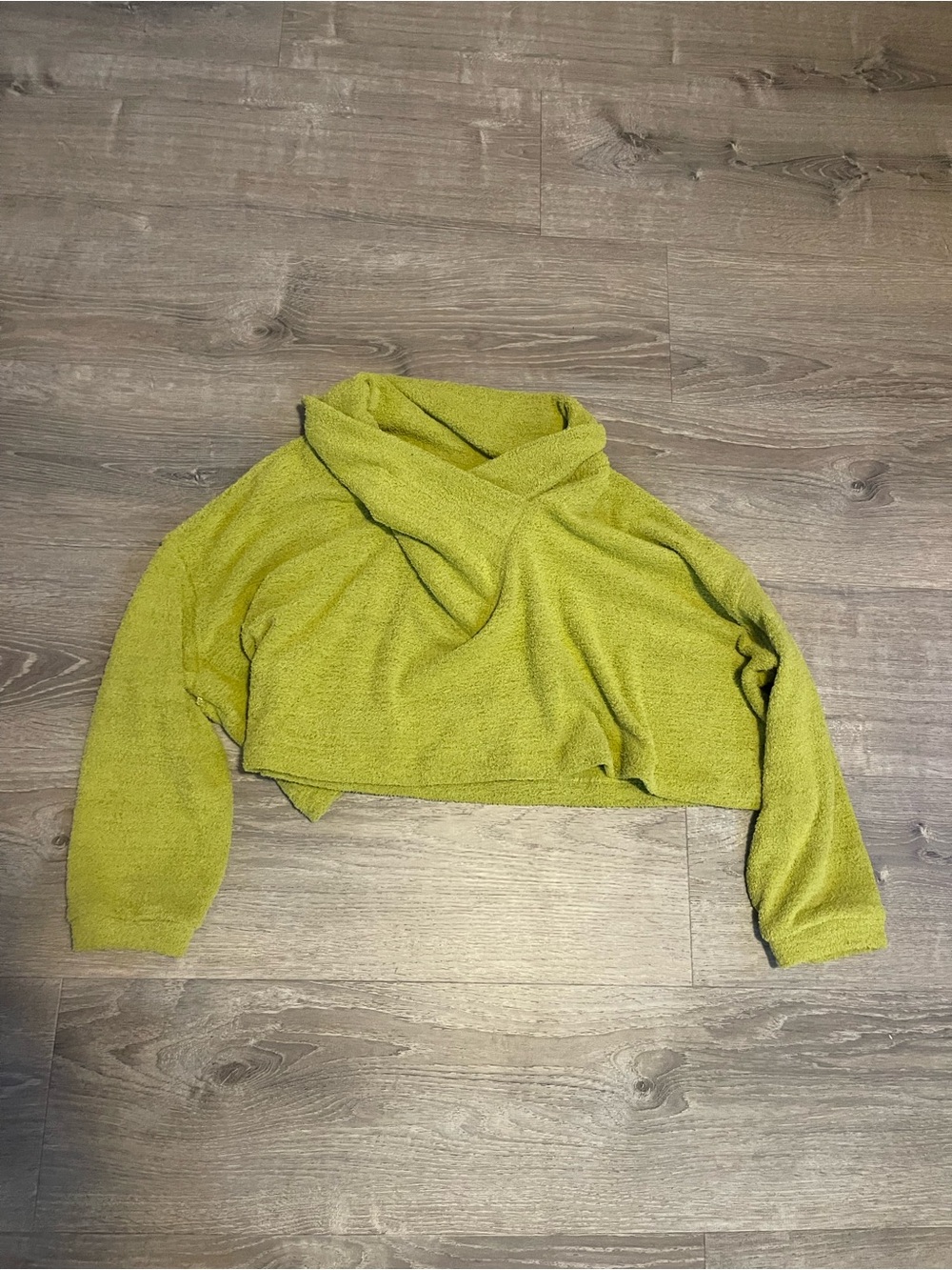 Free people new small Cropped Olive Green Women's Sweater with Cowl Neck